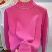 Turtleneck Solid Sweater Women Fashion New Stretch Tops Knitted Pullovers Long Sleeve Bottoming Knitted Simple Chic Clothes - Image 2