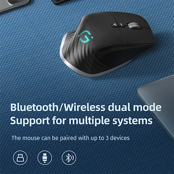 Bluetooth +2.4G Wireless Mouse Rechargeable 12 Colors RGB LED Gaming Mouse Ergonomic Mice for Gamer Computer Laptop iPad 4