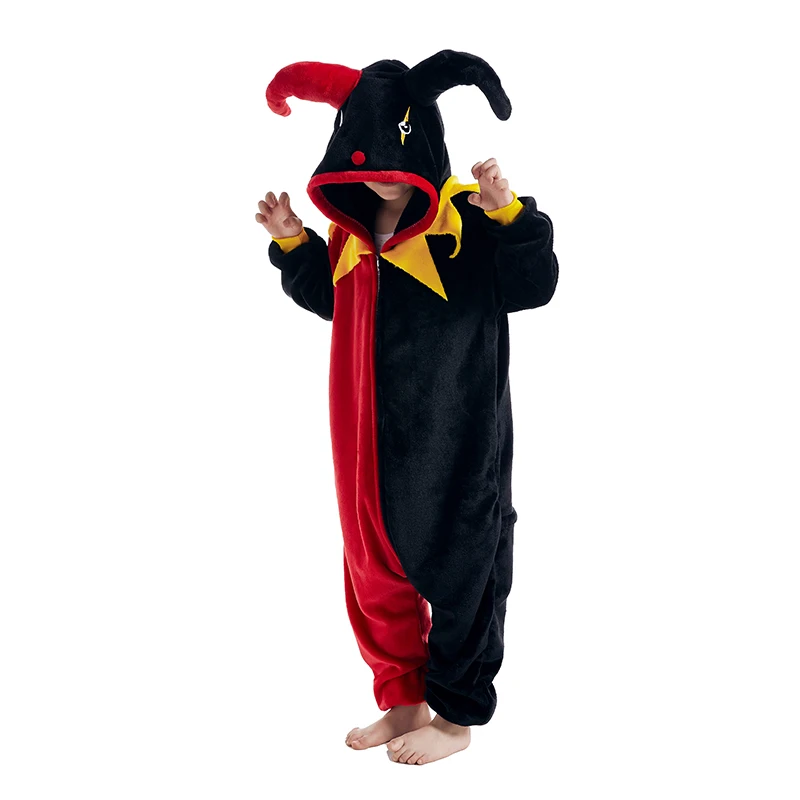 Kids Kigurumi Pajamas Fleece Children Overalls Baby Animal Full Body Onesie One-Piece Sleepwear Girls Halloween Cosplay Costume