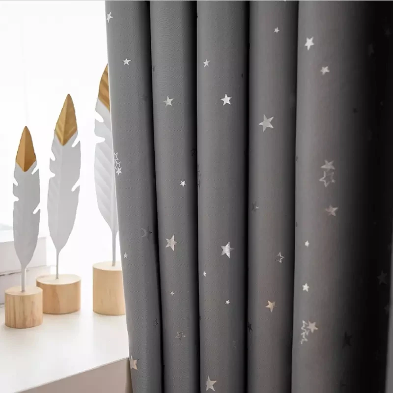 Cortinas para sala de estar, comedor, dormitorio, habitación de niña,  degradado de estrellas, Blackout ahuecado y tul de doble capa, nuevas