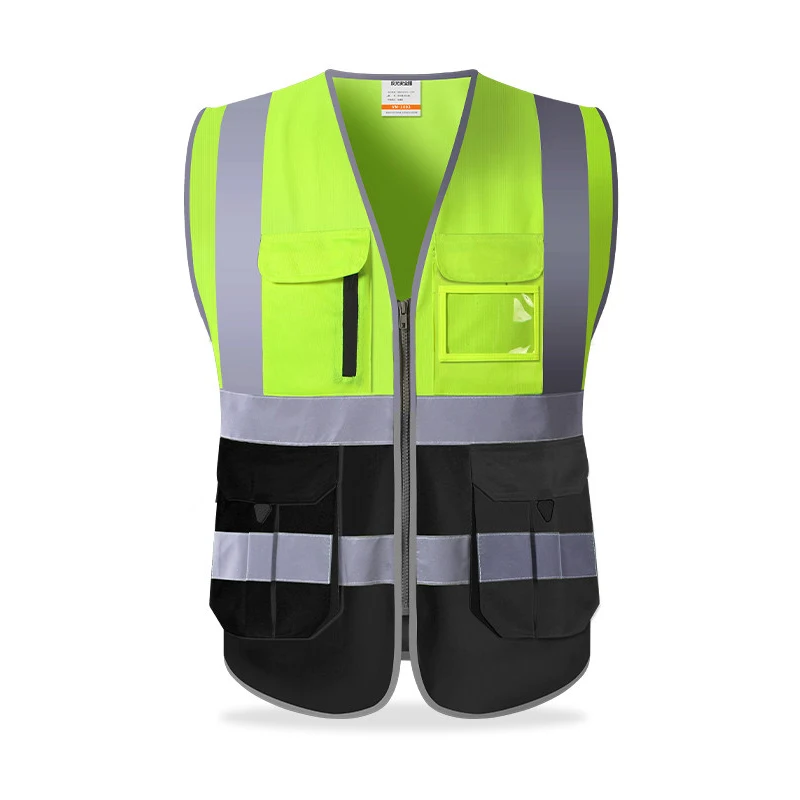 Reflective Safety Vest Multi Pockets Workwear Security Working