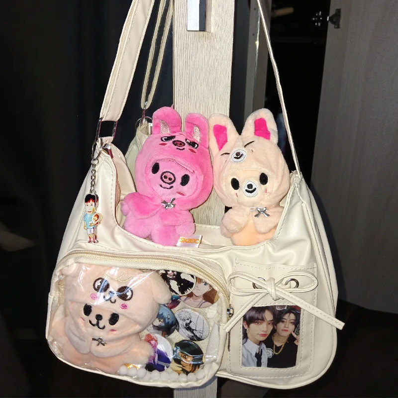 Filles bricolage femmes Y2K Harajuku sacs d'école coréen Transparent Ita sac école bandoulière Anime plaque d'affichage sac à main jouet