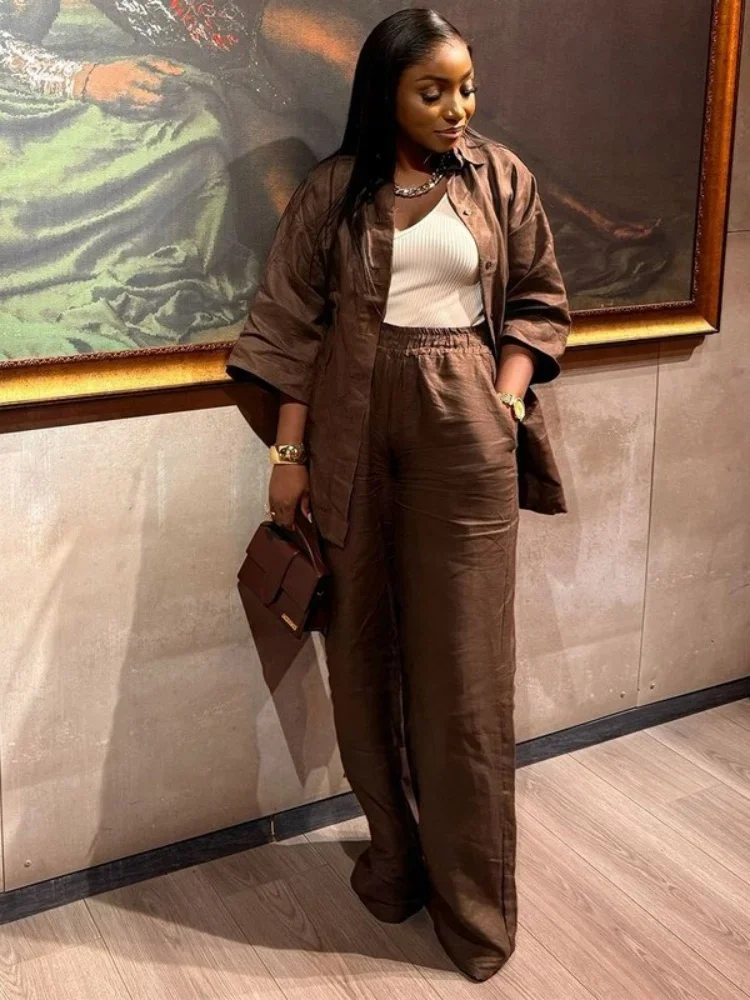 Wmstar Pant Sets Women Solid Long Sleeve 2 Piece Sets Woman Outfit Casual Matching New Summer Clothes Wholesale Dropshpping 2025