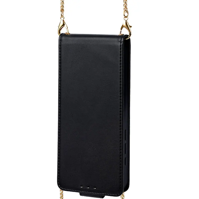 Deluxe Leather Magnetic Flip Wallet Phone Case with Lanyard