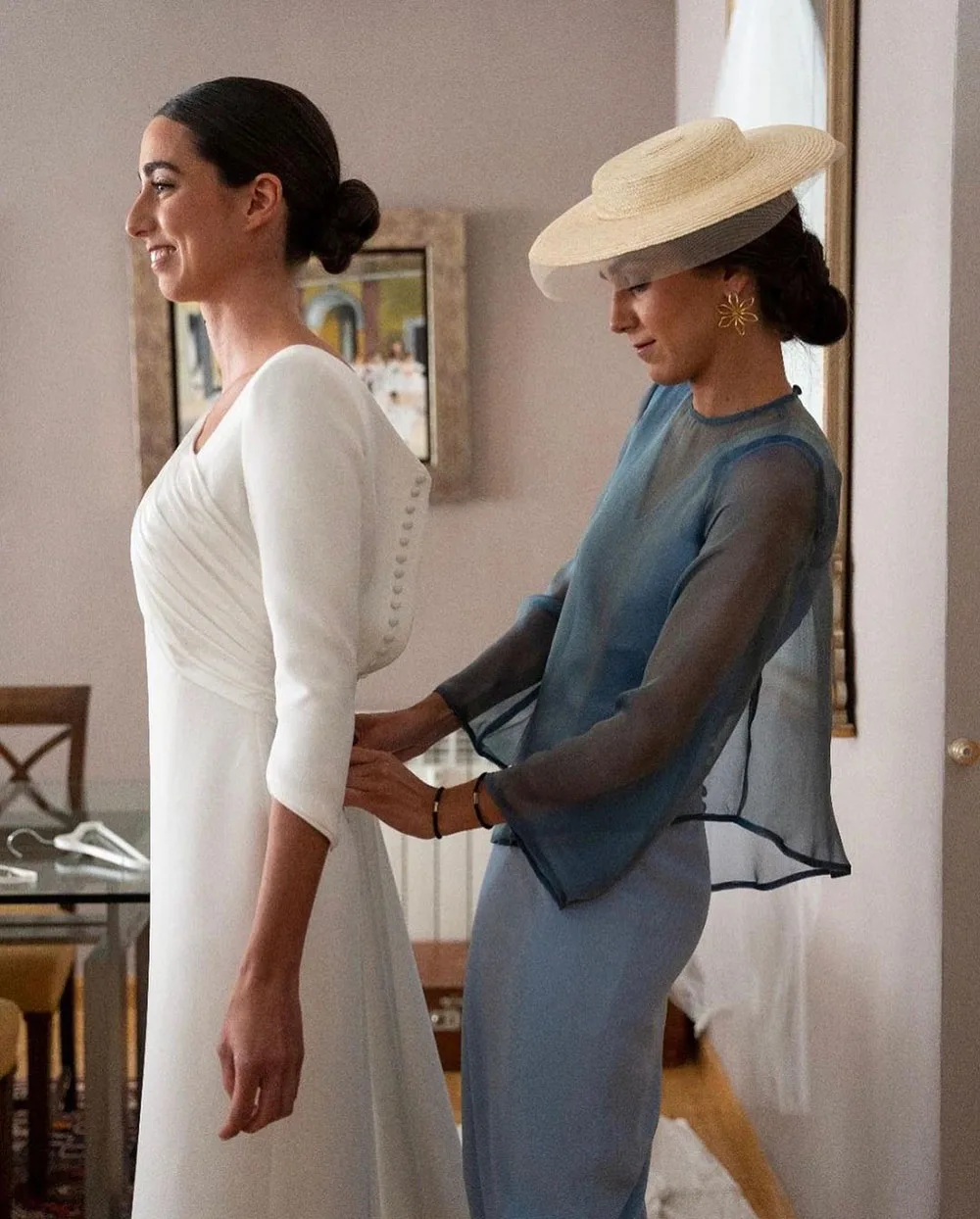 Classy Elegant Wedding Dresses For Women 3/4 Long Sleeves Pleats Civil Bridal Dresses Formal Wedding Brides Gowns Customized 5