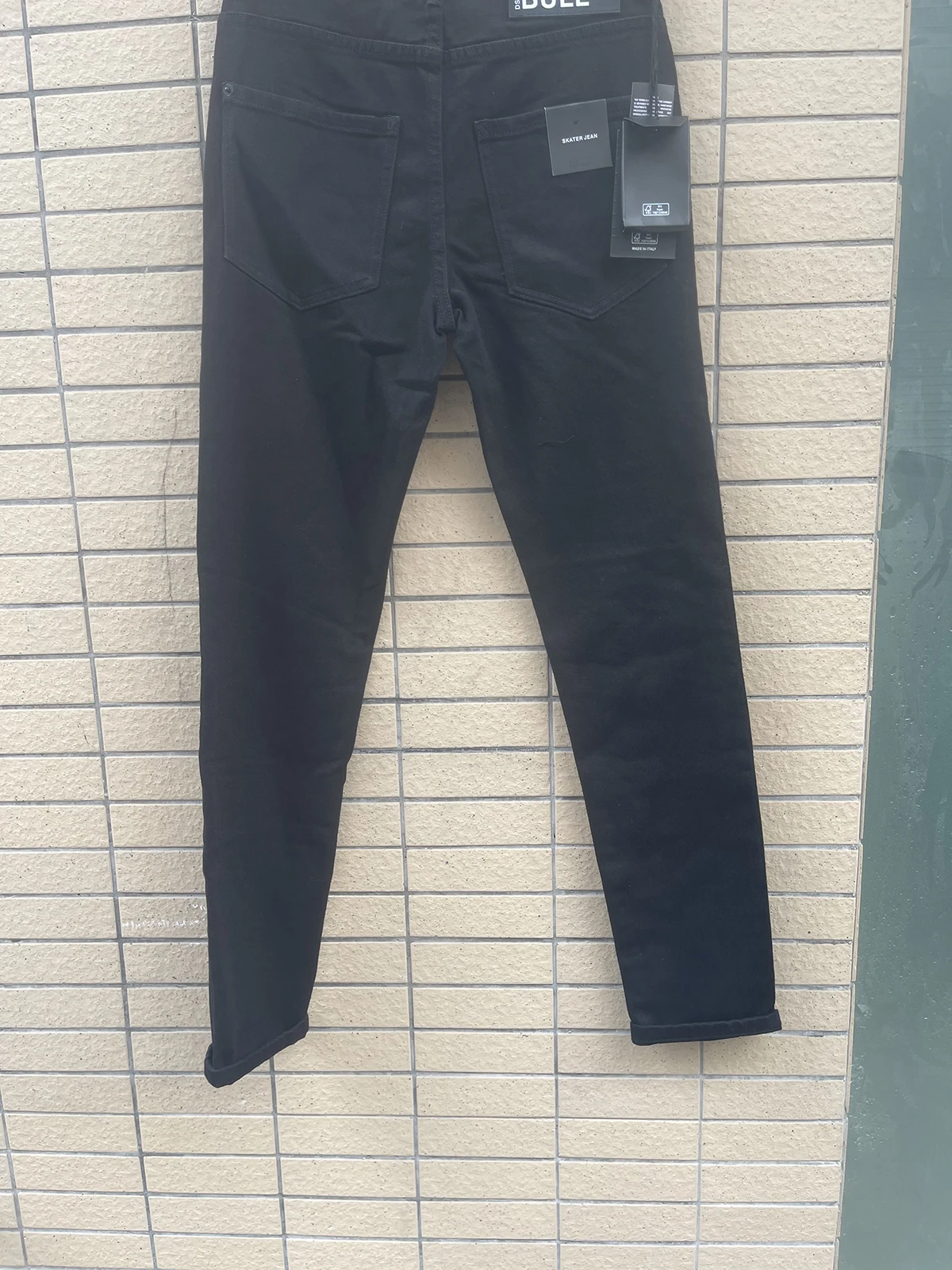 2024 Spring New D2 Jeans Men's 3D Cutting Slim Fit Grey Black Small Feet Pants Fashion Micro Elastic Versatile