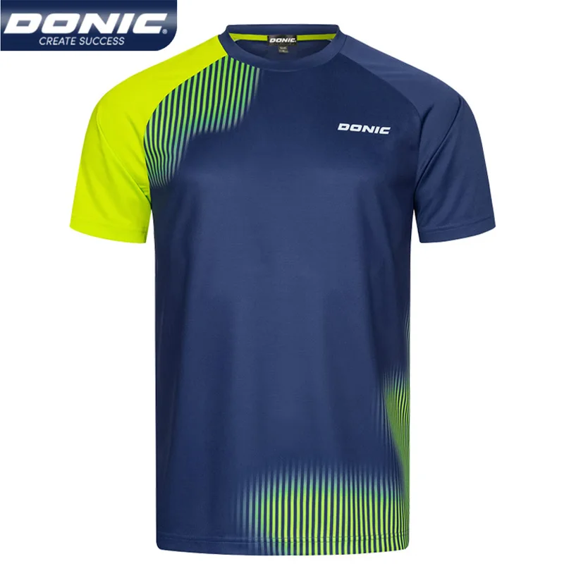 Authentic DONIC Round Neck Table Tennis Jersey Men Women Breathable Short Sleeve Ping Pong T-shirt Quick Dry Sports Shirt