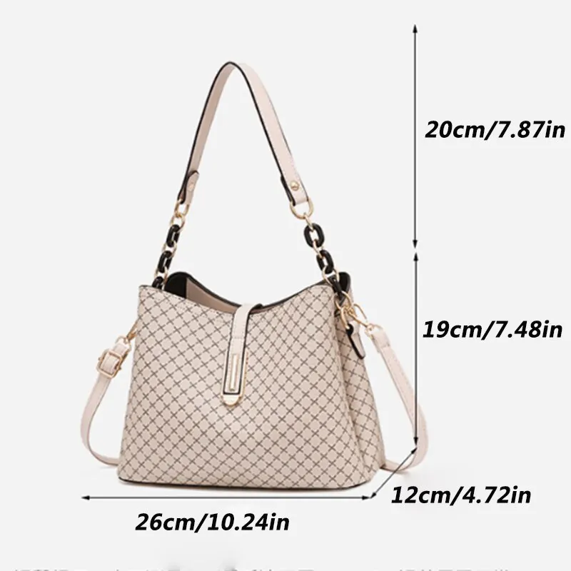 New Fashion Bucket Women Luxury Design Shoulder Bag Large Capacity Ladies PU Leather Crossbody Bag