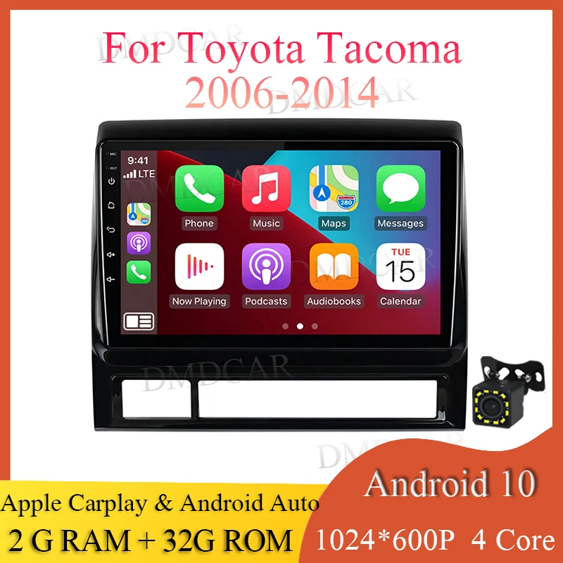 

Проводная Автомагнитола android 2 ГБ + 32 ГБ Android 10 для Toyota Tacoma 2006 - 2014 автомобильное радио Apple Carplay GPS экран 2 Din WIFI 1024*600 P
