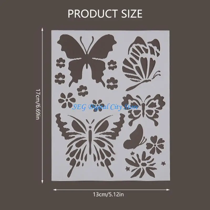 U75B 5Pcs 꽃 나비 템플릿 어린이 나무 사인 그림에 대 한 스텐실 그리기 Scrapbooking 저널 사진 앨범 벽 예술