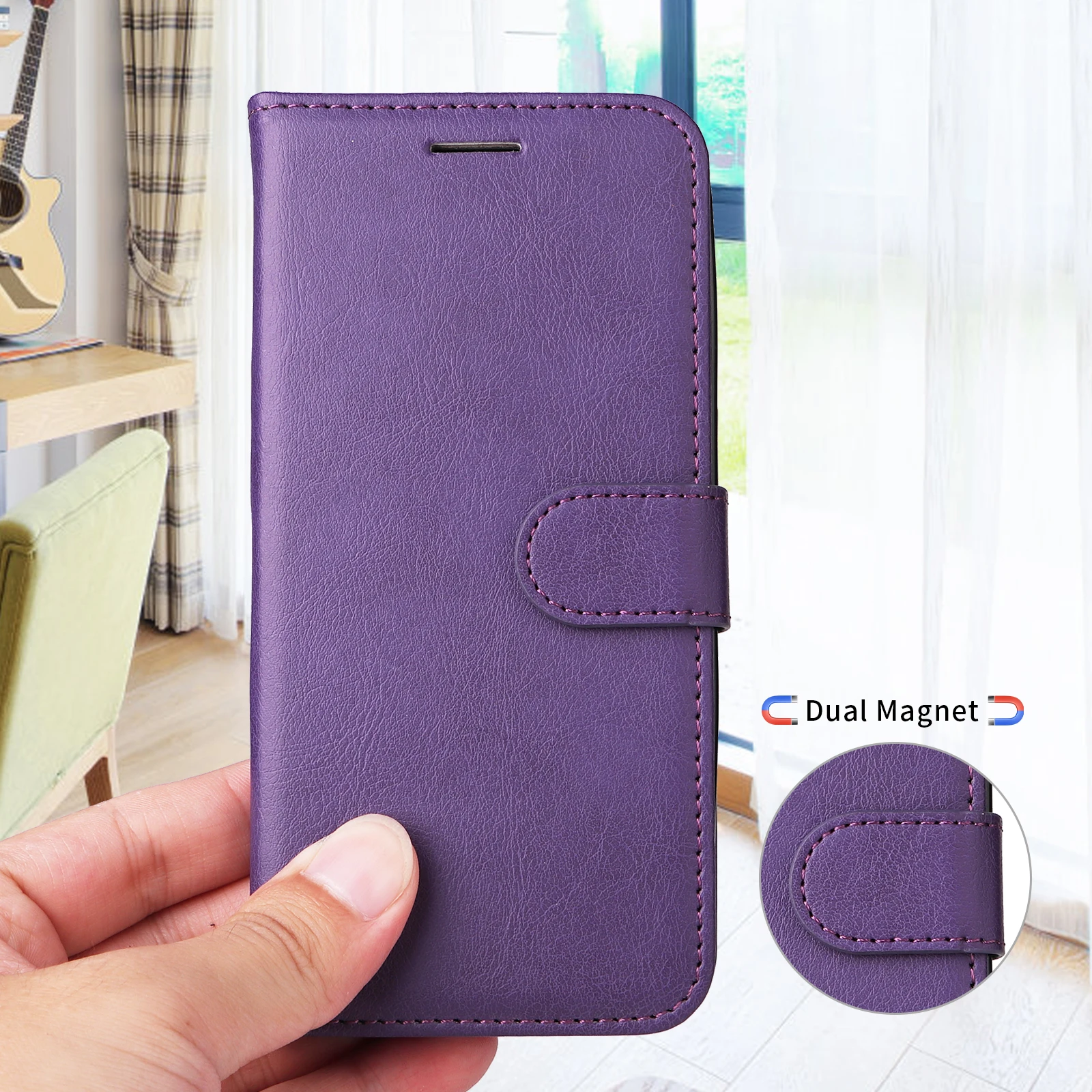 Magnetic Card Stand Flip Wallet Leather Phone Case