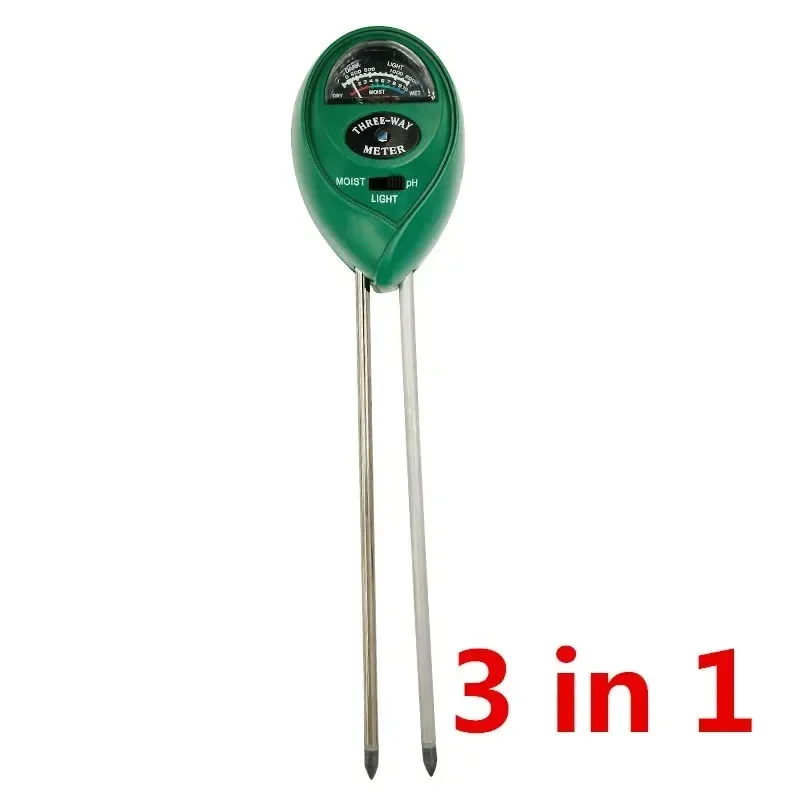 Soil Moisture Meter 3 in 1 Soil Meter Moisture Light PH Testers With 2 Probes Soil Monitor for Garden Plant Test Flower Instrument Tool