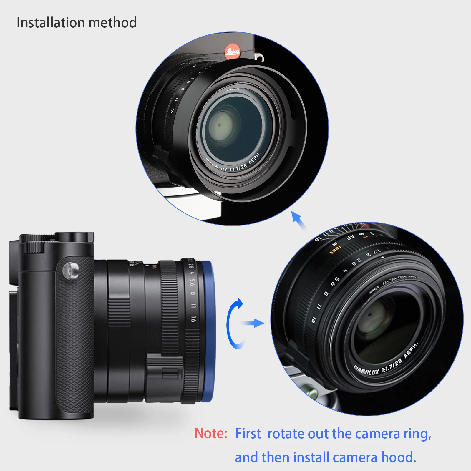 JJC Metalen Hot Shoe Duimen Up Grip voor Leica D-Lux 8 Camera Antislip Handgreep voor Betere Balans