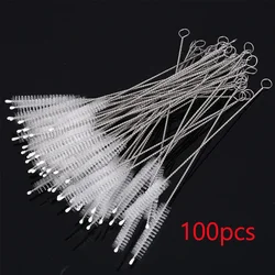 10 - Piece Stainless Steel Straw Cleaning Brush Set with Long Nylon Bristles - 20cm Length (100pcs)