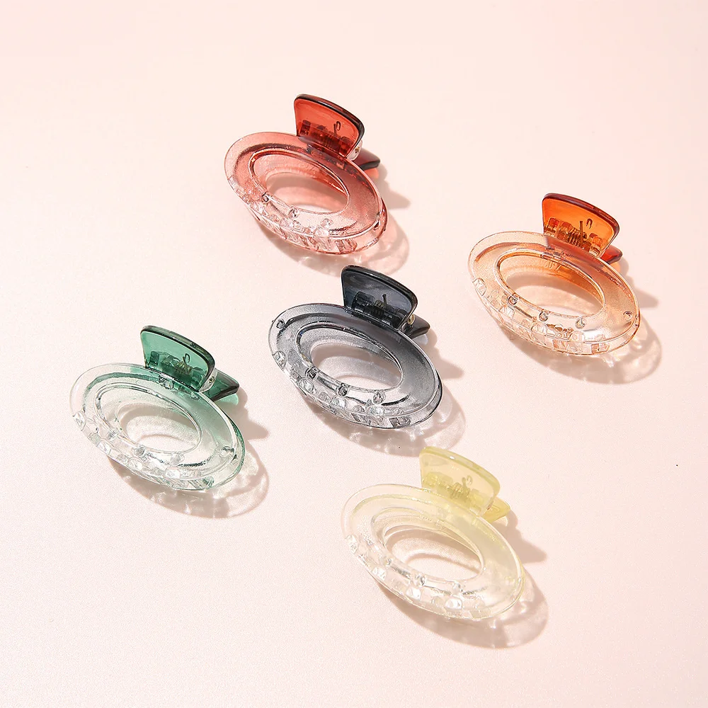 

Small Size Gradient Transparent Hair Claw Simple Geometric Acrylic Hairpins Back Head Shark Clips Fashion Hair Accessories