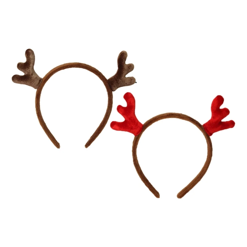 

Плюшевая повязка на голову с рогами северного оленя, женская повязка на голову для макияжа, повязка на голову для рождественской