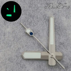 Black Luminous Watch Hands with C3 Green Glow (Silver Blue)
