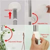 7-Layer Indoor Plant Stands Spring Tension Pole Metal Flower Display Rack Space Saver Corner Floral Pot Hanger Shelf Ivory Stand 5