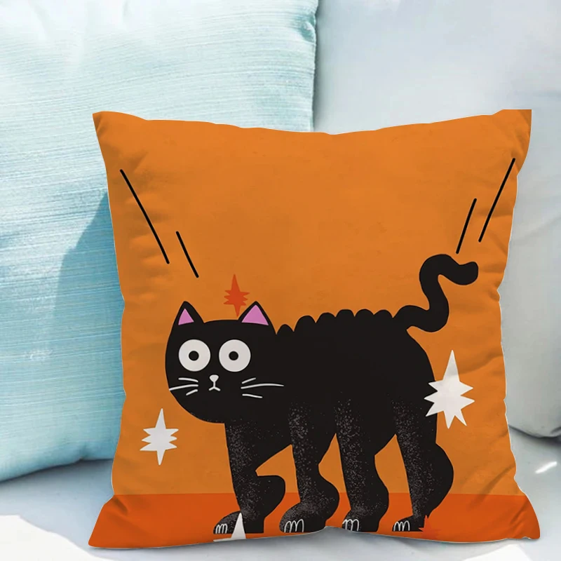 Pillowcases 40x40 Cushions Halloween Decorative Sofa Cushion Cover 45x45cm Double-sided Printing Bed Twin Size Bedding Pillow