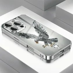 Elegant Crystal Eagle Glass Electroplated Phone Case - iPhone 15 Plus (1)