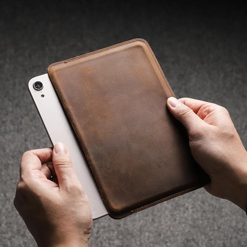 Couro Genuíno do Vintage para o Ipad Tampa da Tabuleta Acessórios do Malote Mini 83 Case de - Imagem 5