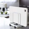 1PC cutting board organizer, layered cutting board rack, vertical sorting and storage drainage tray, cutting board rack 4