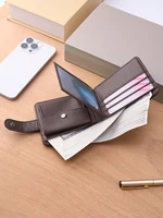 Men Wallets Leather Zipper Purse Man Slim Card Horders Quality Male Short Multi-card Wallet Coin Pocket Purse 4