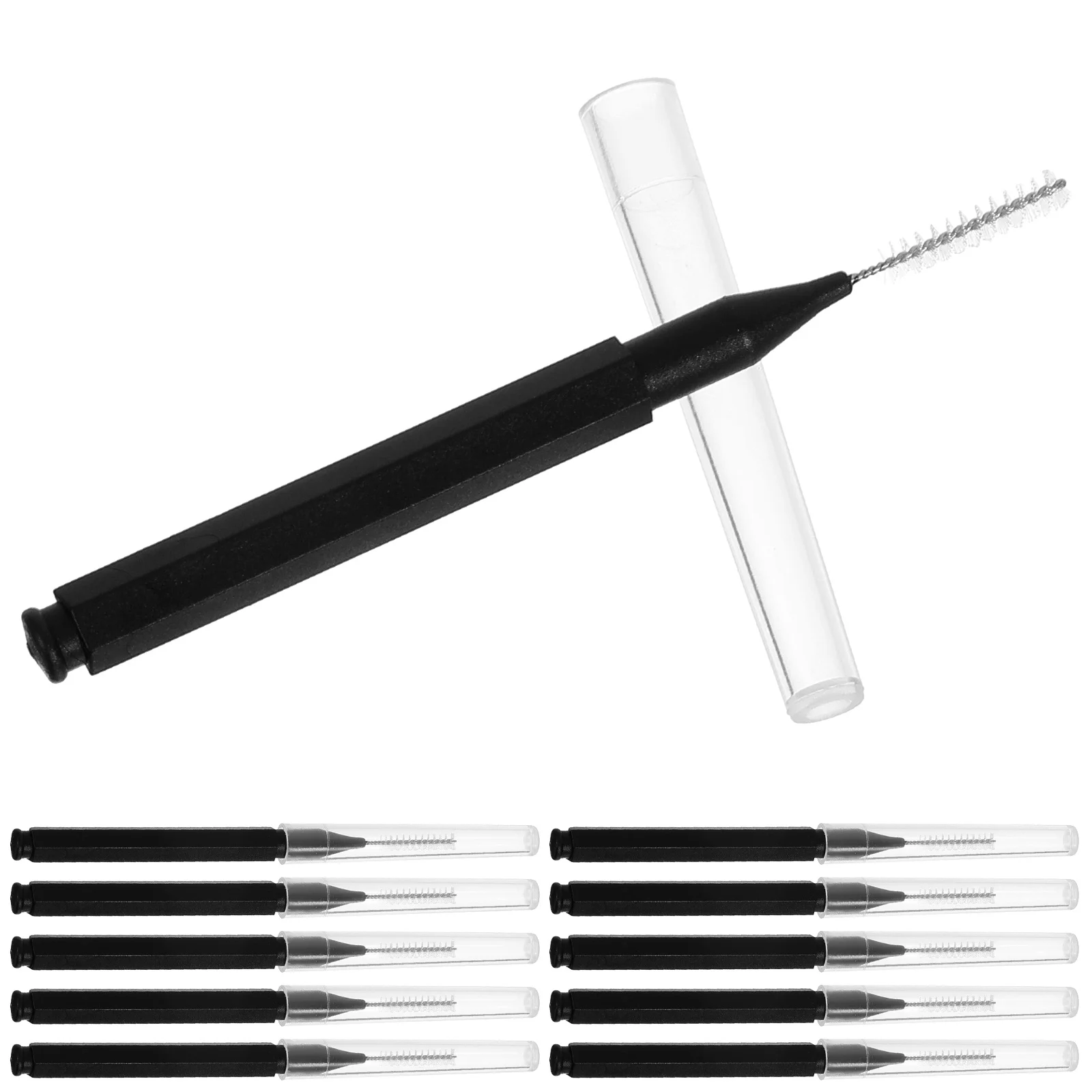 

Black Eyelash Brushes Plastic Mascara Wand Reusable Extension Elbow Contouring Eye Brow Eyeliner Brushes Eyes Makeup Tool