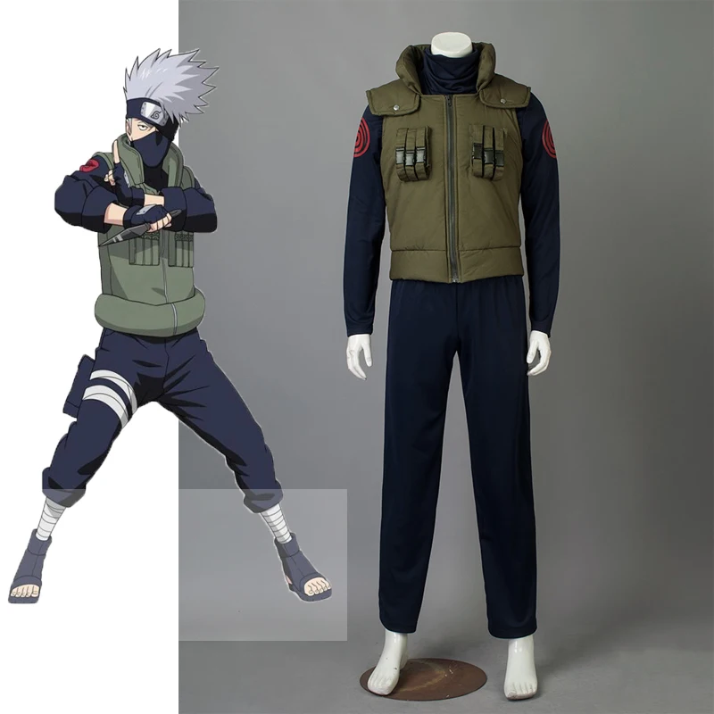 Hatake Kakashi Cosplay Costumes Anime Show Uniform Ninja Clothing Halloween  Costume Set For Men Vest Top Pants - Cosplay Costumes - AliExpress