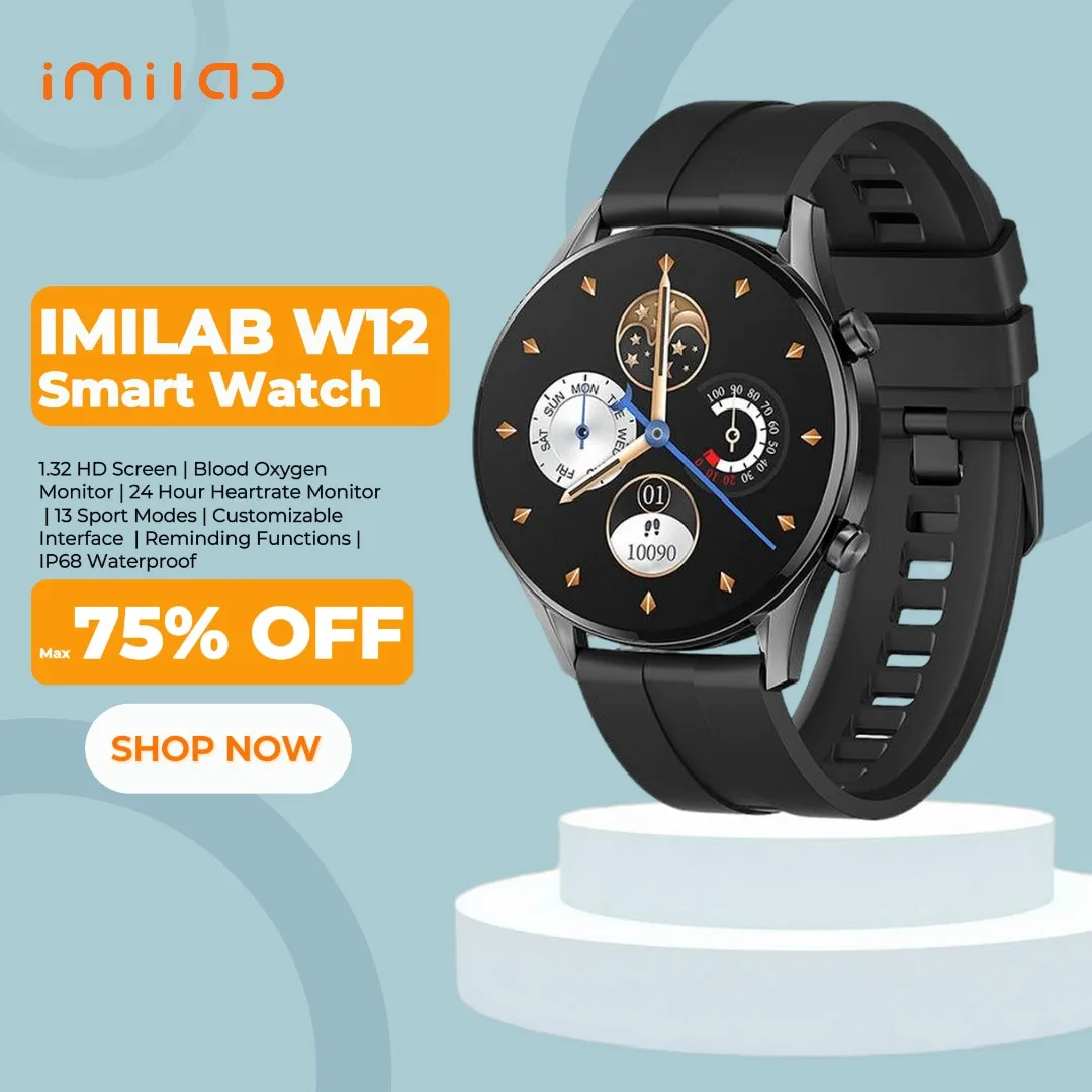 Heart Rate Smartwatch Imilab Xiaomi Imilab W12 Smart Watch Men
