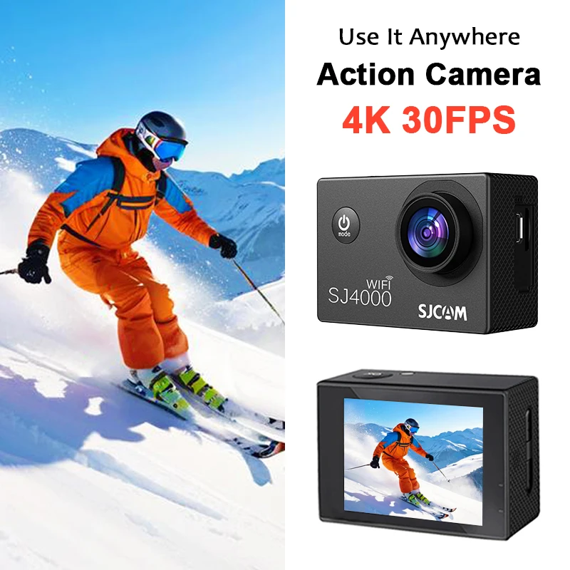 SJCAM SJ4000 WiFi Action Camera 4K FHD 30M Waterproof 2.4G WiFi 4x Zoom WIFI Sports Video Action Cameras  CamBicycle Helmet