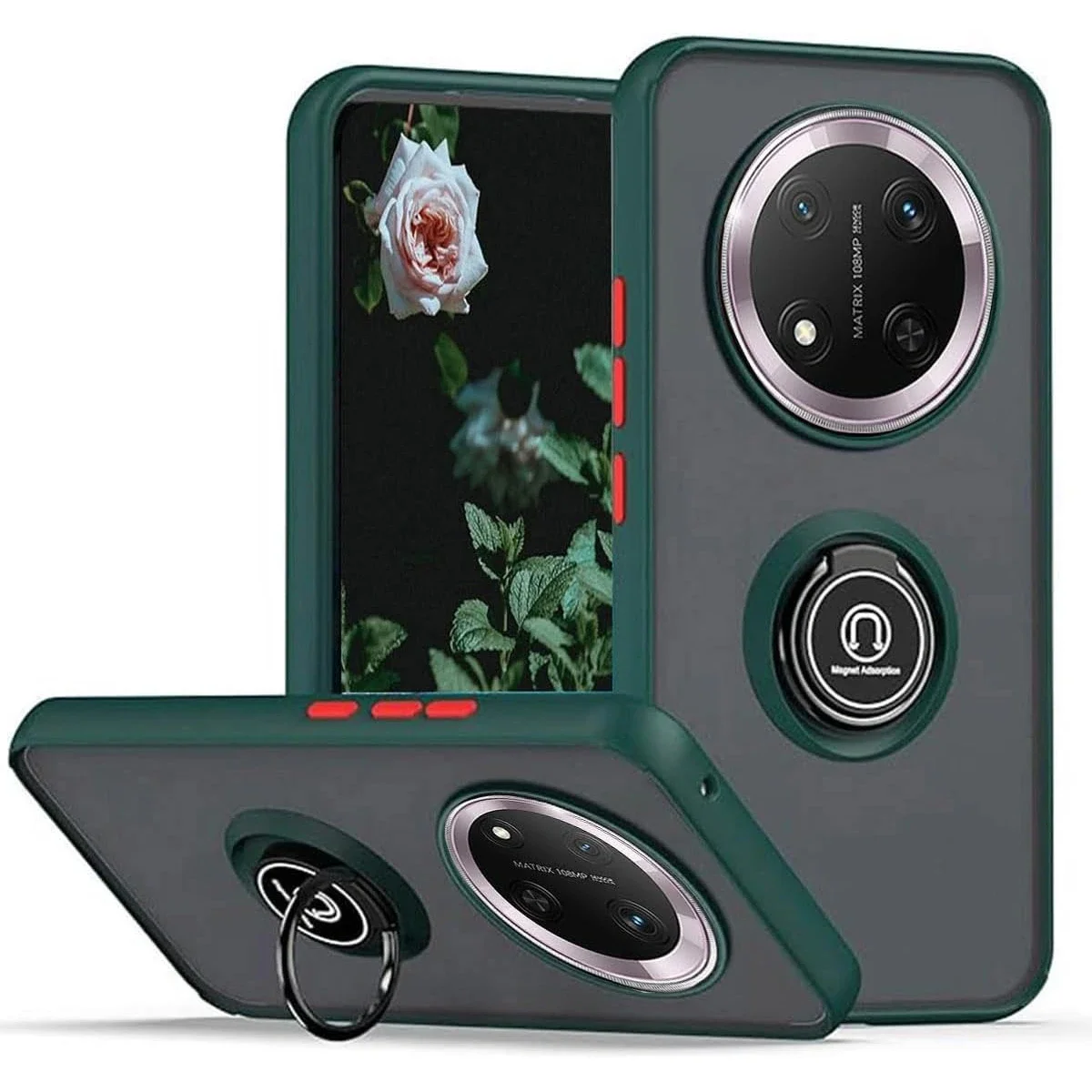Armor Matte Shockproof Case with Magnetic Ring Stand Holder