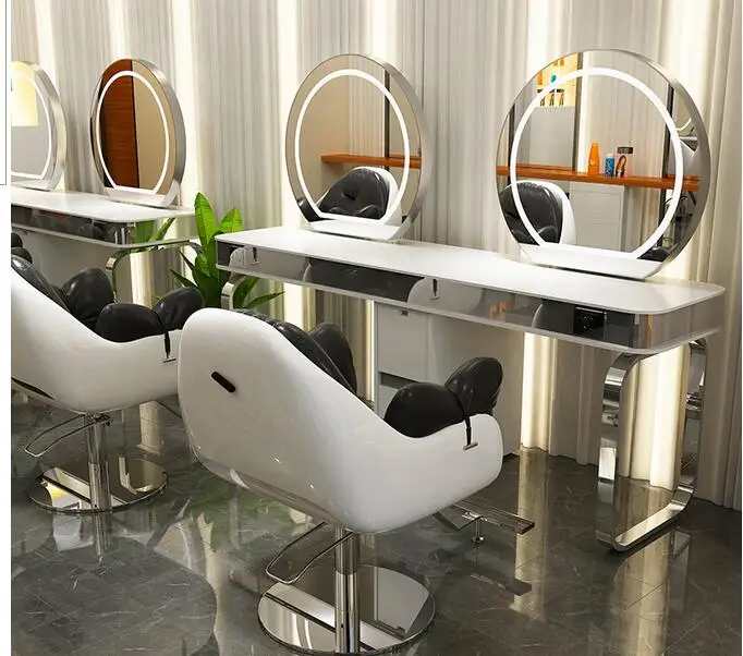 New barber shop mirror stage hair salon dedicated Net red hair cutting and perm dyeing hairdressing mirror hairdressing shop dou