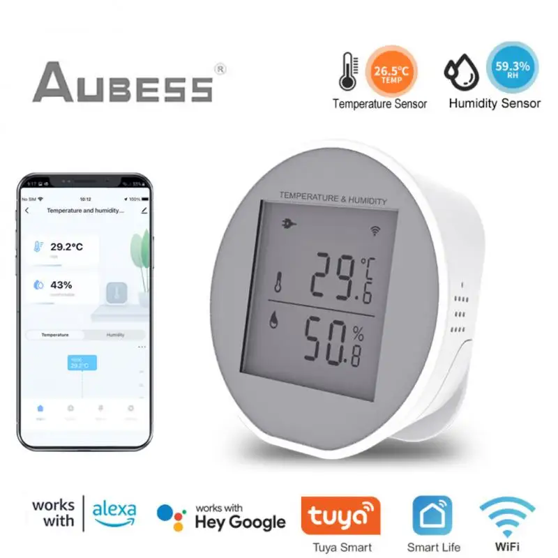 

Tuya Smart WIFI Temperature And Humidity Sensor Indoor Hygrometer Thermometer With LCD Display For Alexa Google Home Smart Life