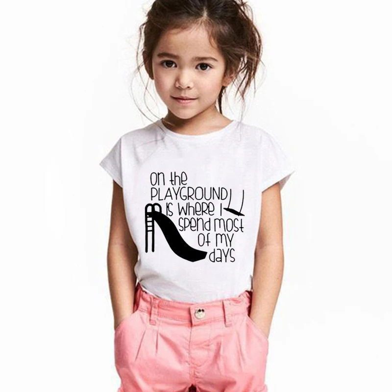 

Kids Clothes Boys Cotton Clothes Child Girl on the Playground Is Where Print Summer Children T Shirt Kids Girl Boy Tee Shirt