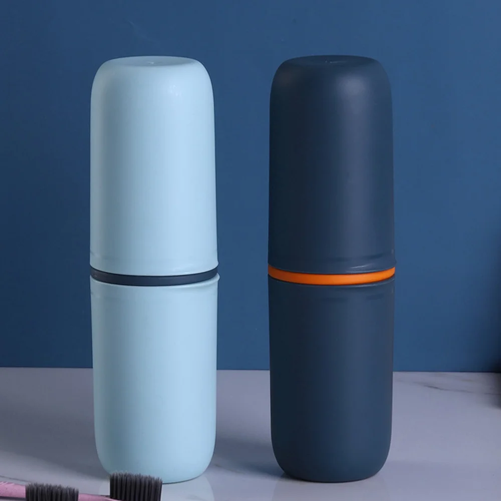 Compact Travel Toothbrush Holder with Lid - Reusable & Space-Saving for Outdoor and Business Trips