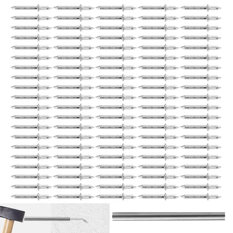 Double-Head Seamless Nail Multifunctional Carbon Steel Seamless Nails 100PCS Wear-Resistant Skirting Nails For Dangling Photos