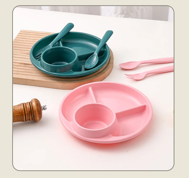 Round Plastic Food Plate Salad Plate 1-Pcs