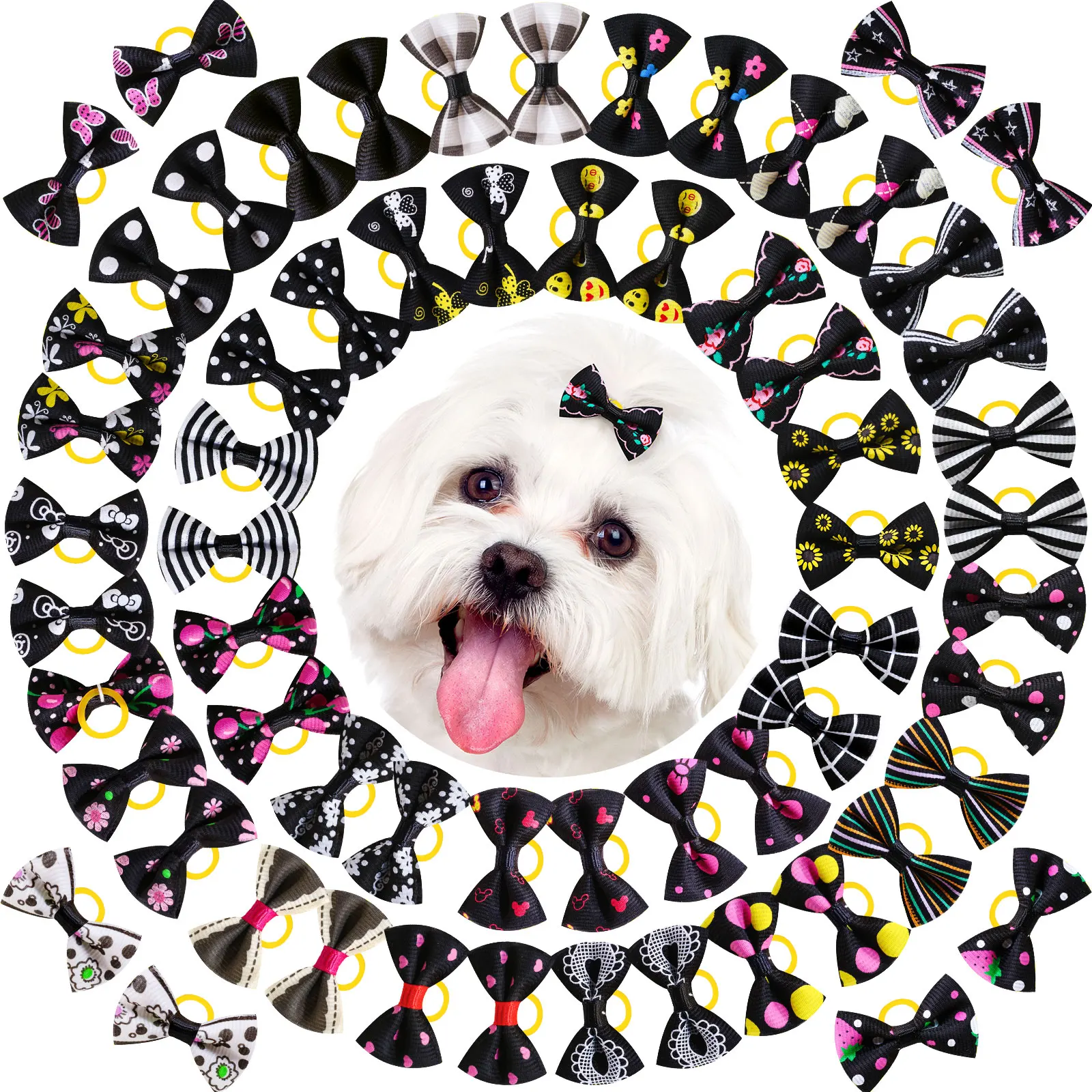 

30PCS Small Dog Hair Bows Pet Bows Rubber Bands Cute Pet Puppy Hair Bows for Small Dog Hair Accessories Pet Supplies