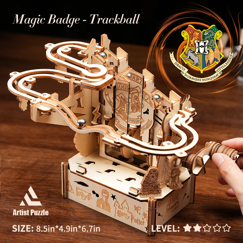 Wooden Puzzle Adult 3D Teens Model Kit Education Toys Wood Marble Run Building Block Kit