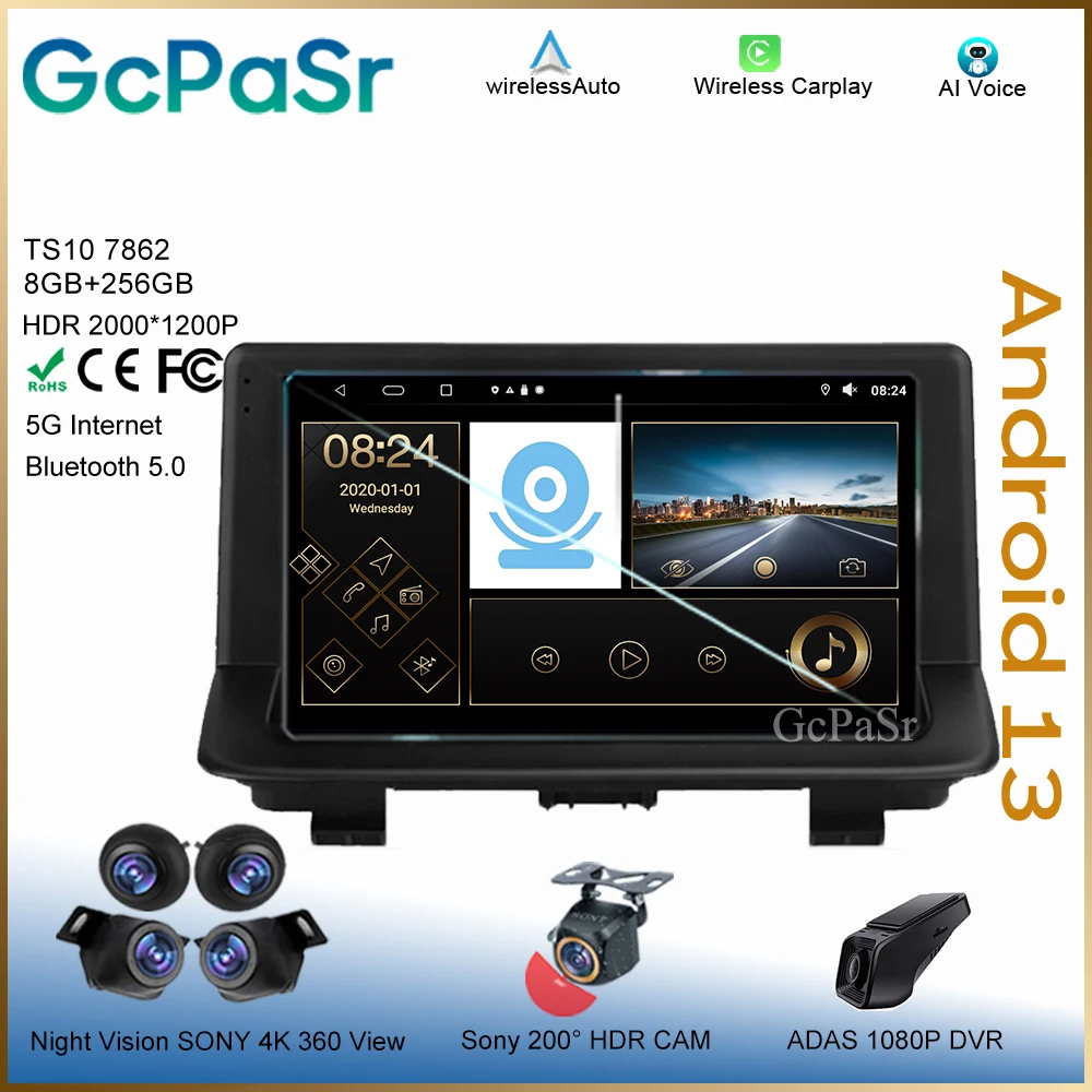 

Carplay Android For Audi Q3 1 8U 2011 - 2018 Auto Multimedia 7862 Stereo Radio Player Bluetooth Monitor Navigation Touchscreen