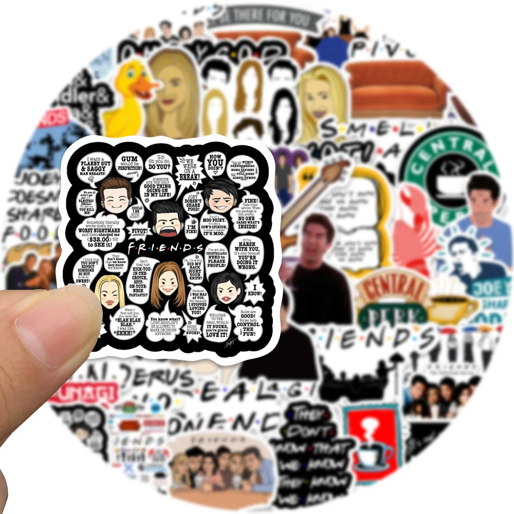50PCS Friends TV Show Letter Classic Vintage Paster Toy Funny Decal Scrapbook Guitar DIY Phone Laptop Sticker Kids Gift 3