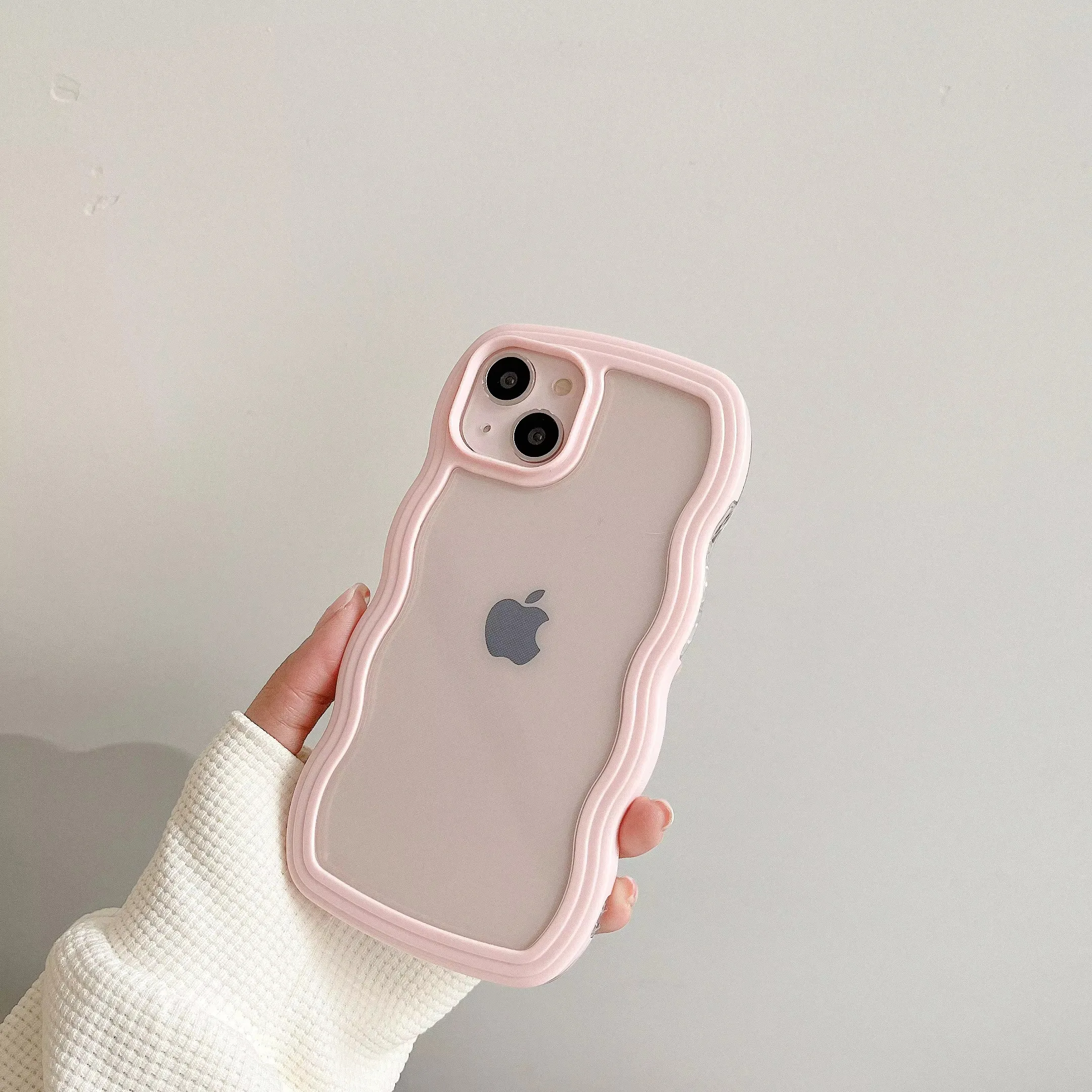 Aesthetic Transparent Curly Wave Shockproof Bumper Phone Case