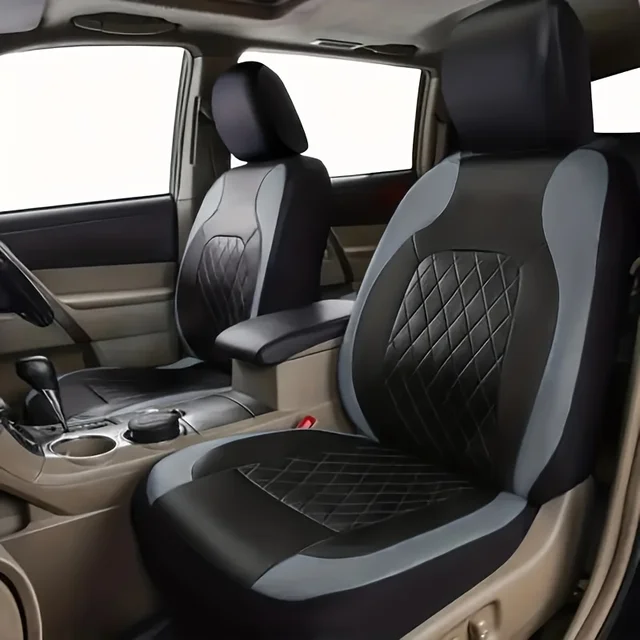 Front 2-seater or 5-seater car universal PU leather embroidered ultra-thin seat cover, protecting your car from dust and dirt 4