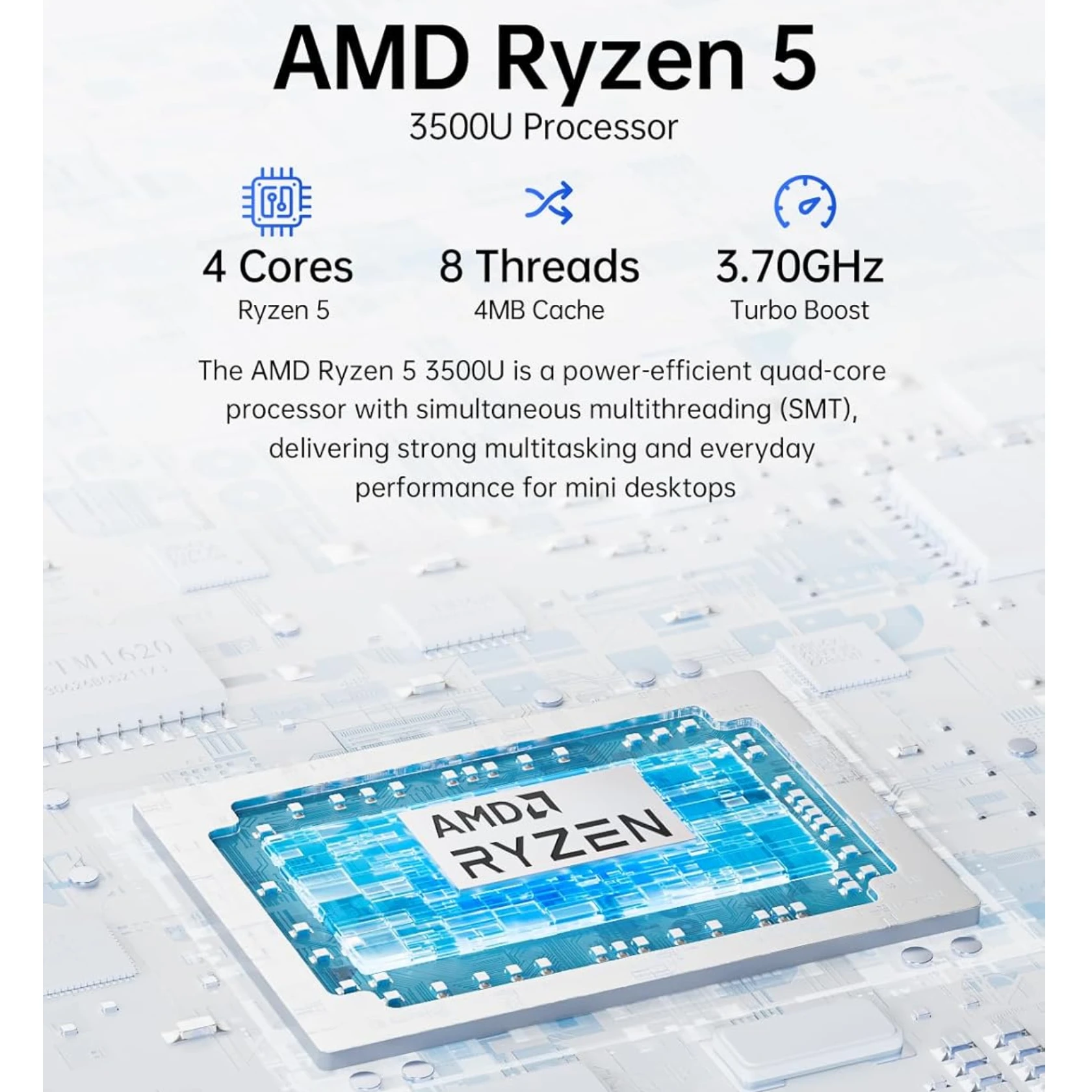 GMKtec G10 Mini PC AMD Ryzen 5 3500U (Beats N150/N97) 2.5GbE NIC LAN Desktop Mini Computers WiFi 5, Type-C, Triple 4K Display - Image 2