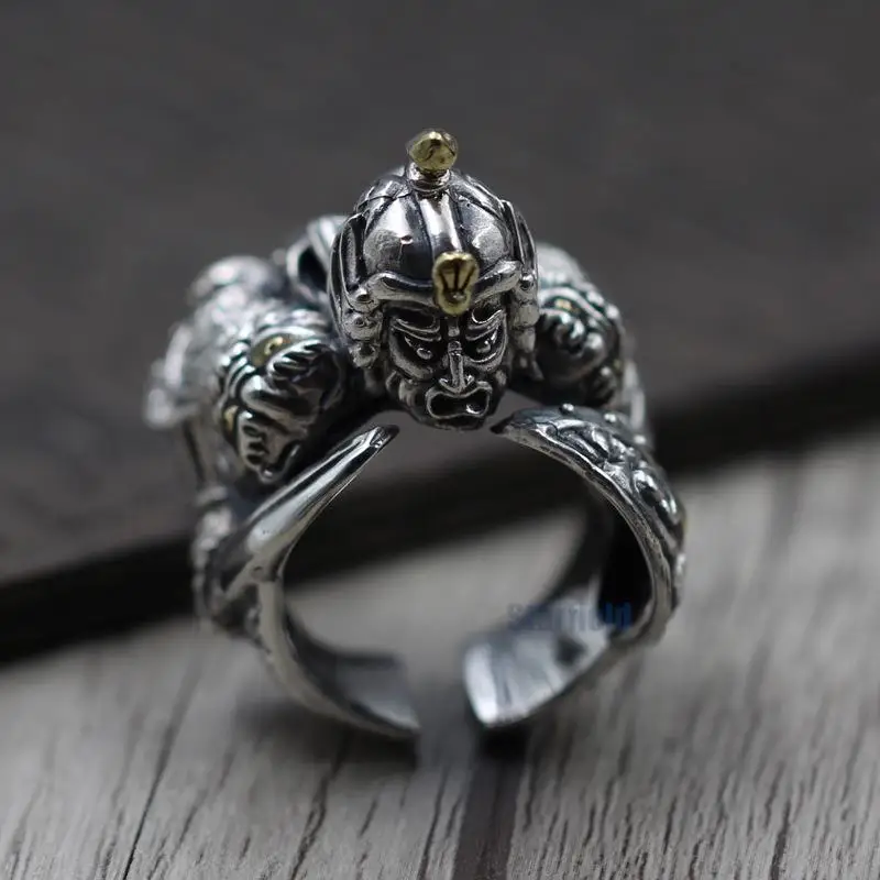 

Thai Silver Unique Personality Changsheng General Zhao Zilong Ring Ring men's Ring S925 Sterling Silver
