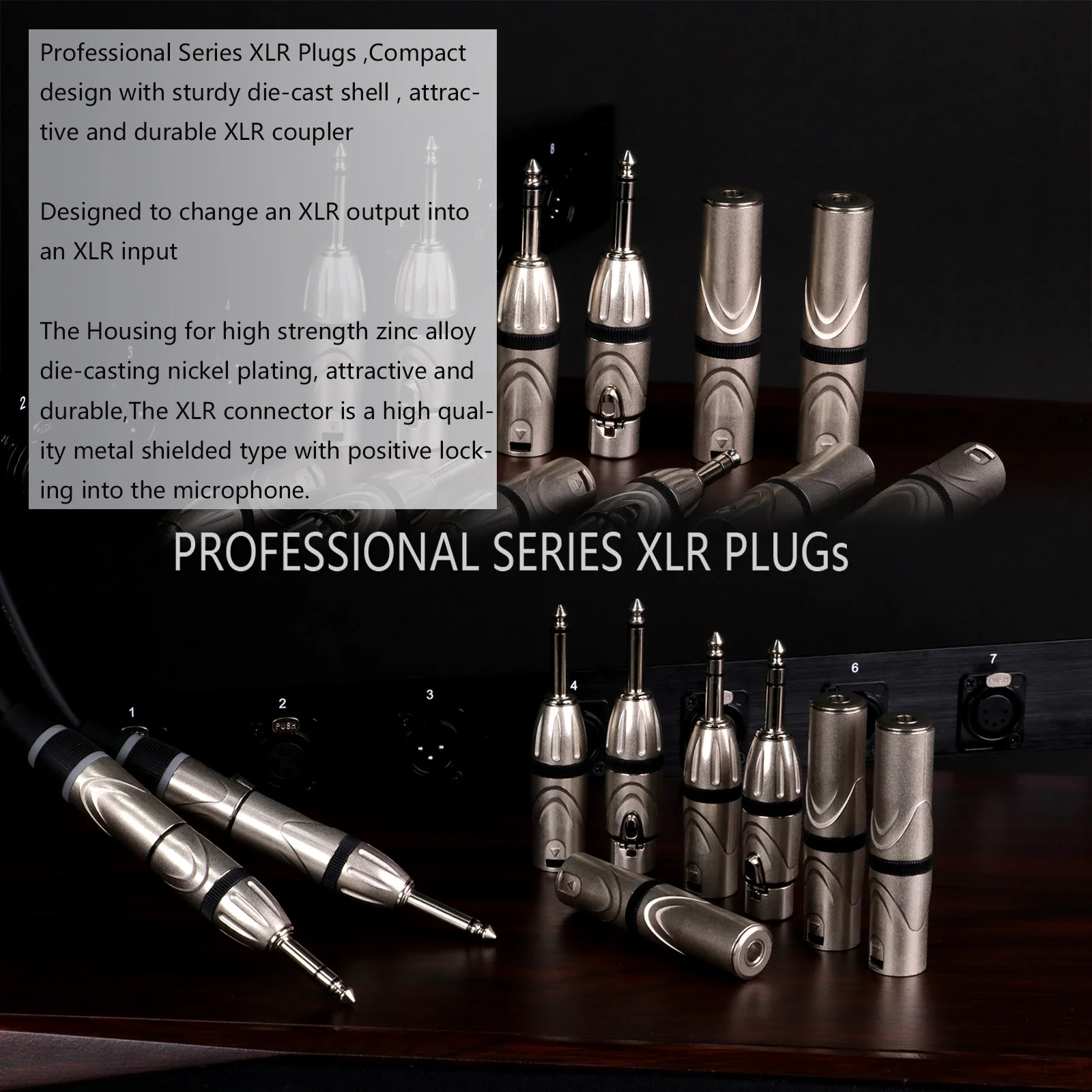 Audio Jack Adapter XLR 3 Pin Male to 1/4" 6.35mm Female Adapter Socket Audio Connector TRS Jack XLR Female to 6.35mm Microphone Mixer 1pc