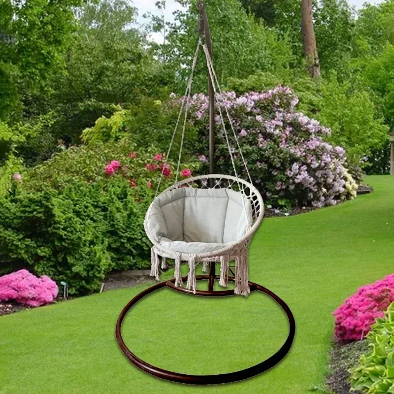 

Swing Seat With Tassels Hammock Chair Hanging Sofa Yoga For Cushions Macrame Cushion Pads