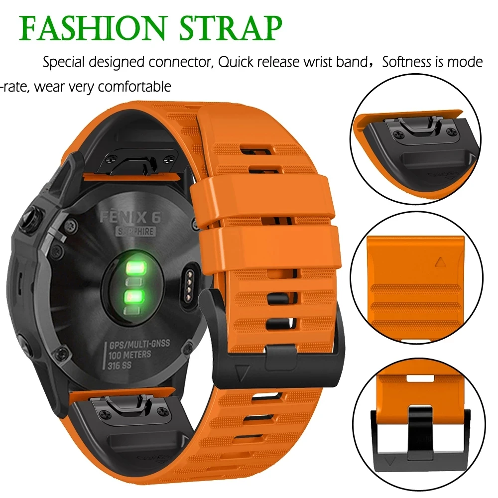 Premium Silicone Quickfit Watchband Strap, 22mm/26mm