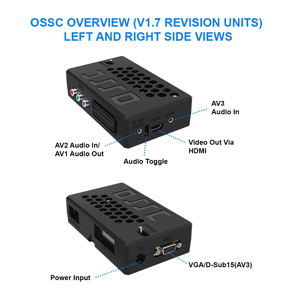 Bitfunx OSSC V1.7 Open Source Scan Converter HDMI Adapter for PS2 